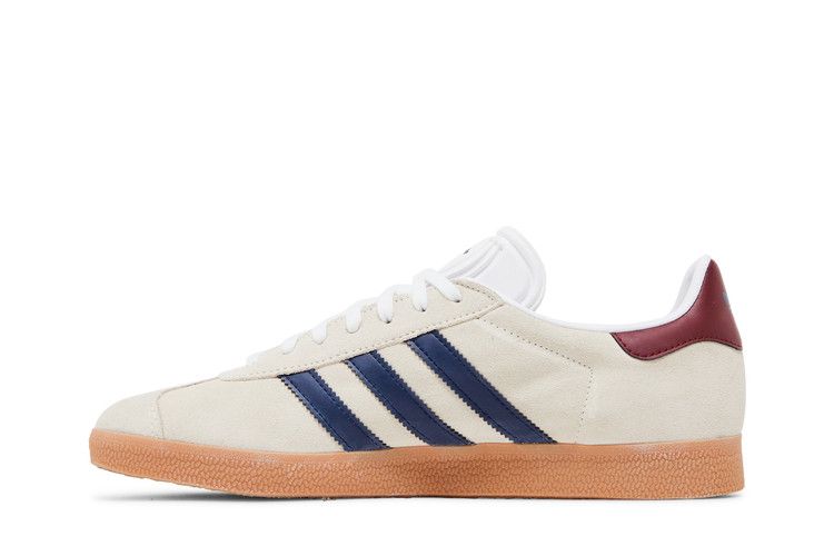 adidas Gazelle Beige Dark Blue Collegiate Burgundy